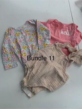 3-Piece Baby Girl Floral & Pink Onesie Bundle